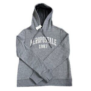 Aeropostale Logo "1987" Pullover Hoodie Gray and Silver Size XS New with Tags